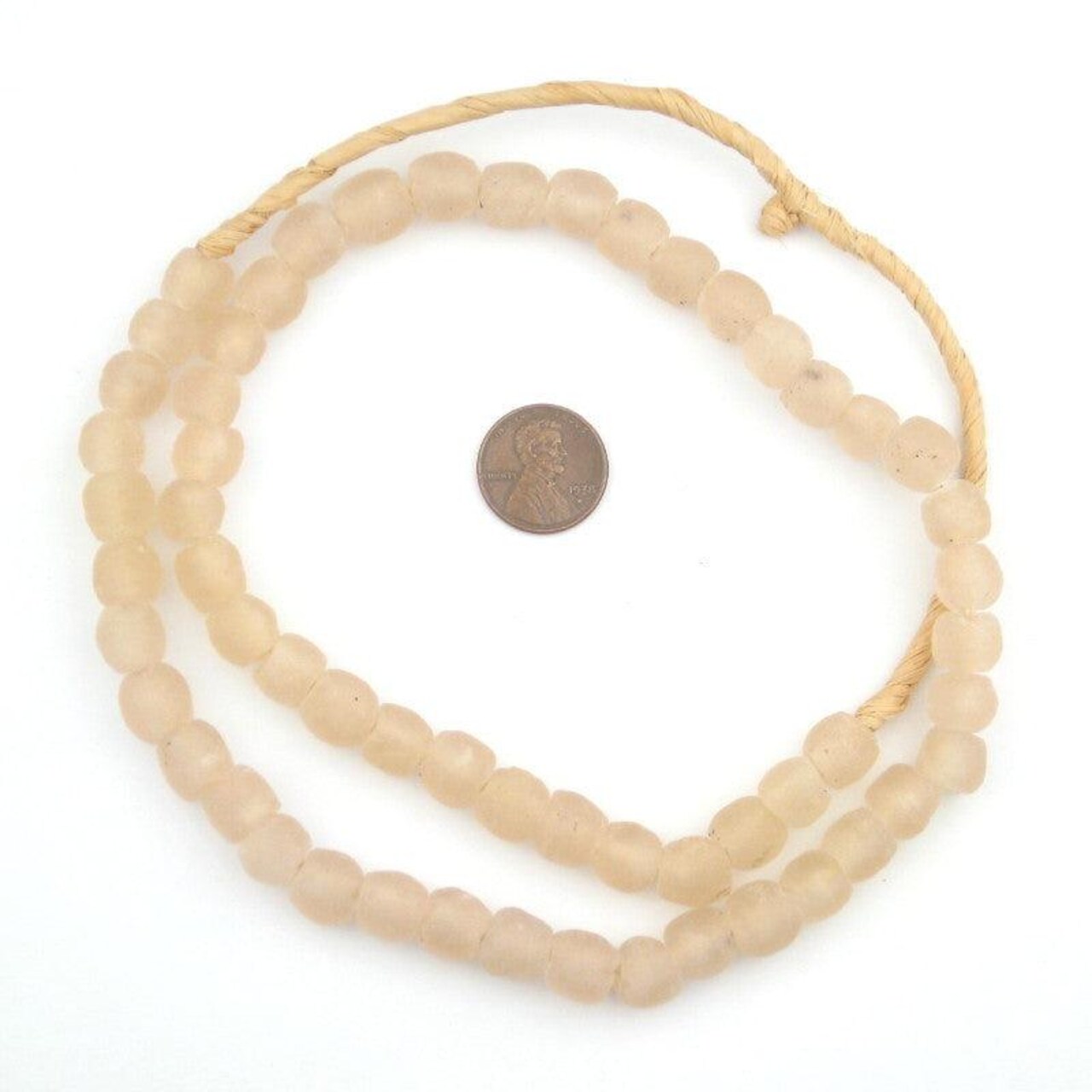 The Bead Chest® African Recycled Glass Beads, 9mm - Full Strand Eco-Friendly Fair Trade Sea Glass Beads from Ghana Handmade Ethnic Round Spherical Tribal Boho Krobo Spacer Beads